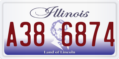 IL license plate A386874