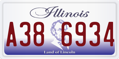 IL license plate A386934