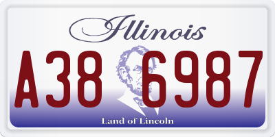 IL license plate A386987