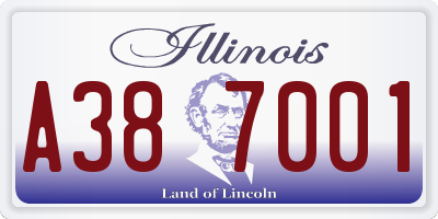 IL license plate A387001