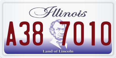 IL license plate A387010