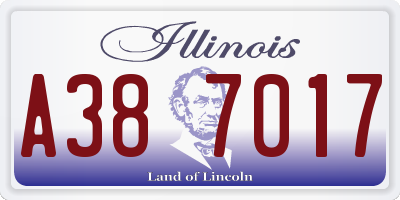 IL license plate A387017