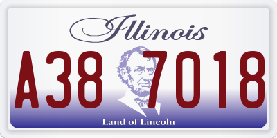 IL license plate A387018