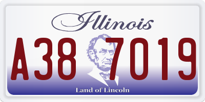 IL license plate A387019