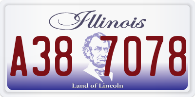IL license plate A387078