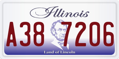 IL license plate A387206