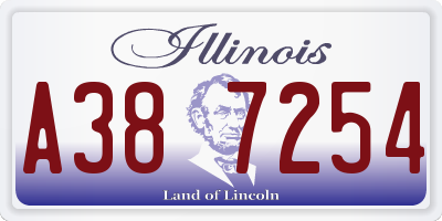 IL license plate A387254