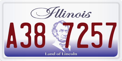 IL license plate A387257