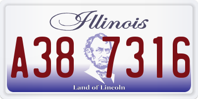 IL license plate A387316