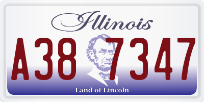 IL license plate A387347
