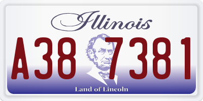 IL license plate A387381