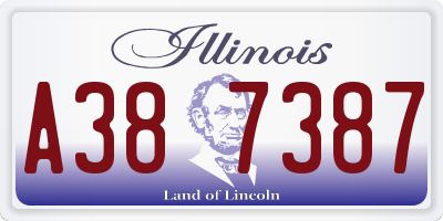IL license plate A387387