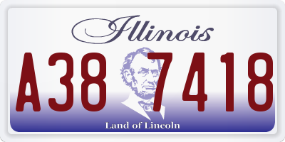 IL license plate A387418