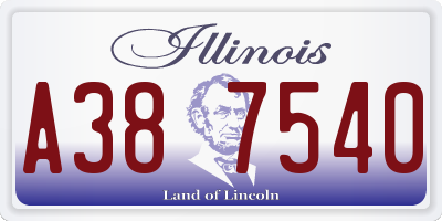 IL license plate A387540