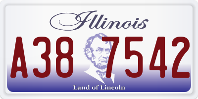 IL license plate A387542