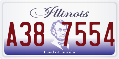 IL license plate A387554