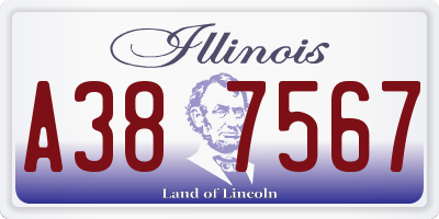 IL license plate A387567