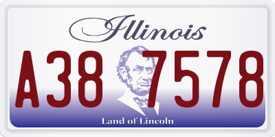 IL license plate A387578