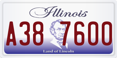 IL license plate A387600