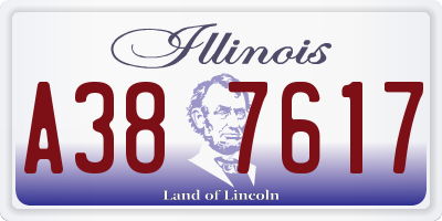 IL license plate A387617