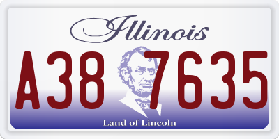 IL license plate A387635