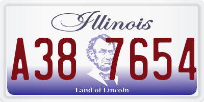 IL license plate A387654