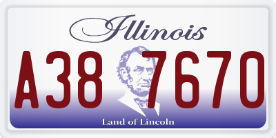 IL license plate A387670
