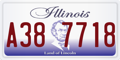 IL license plate A387718