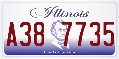 IL license plate A387735