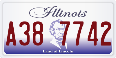 IL license plate A387742