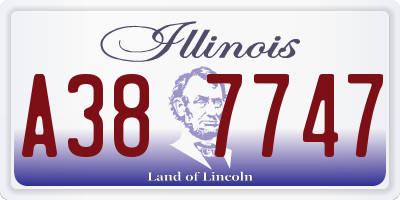 IL license plate A387747