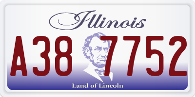 IL license plate A387752