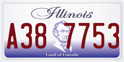 IL license plate A387753