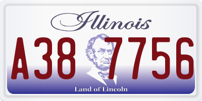 IL license plate A387756