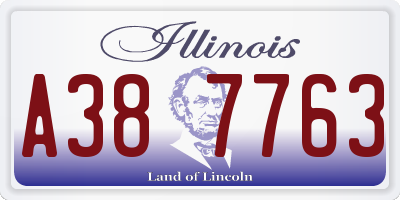 IL license plate A387763
