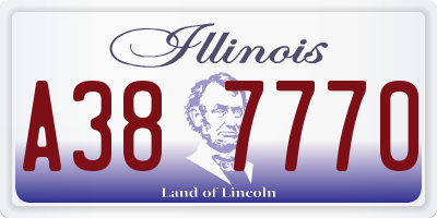 IL license plate A387770