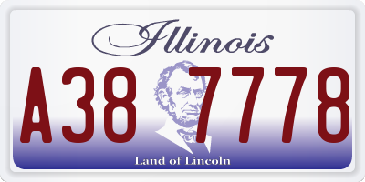 IL license plate A387778