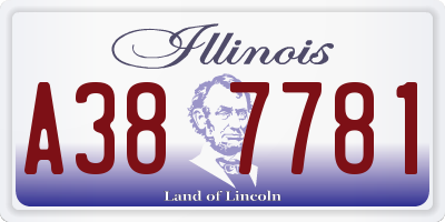 IL license plate A387781