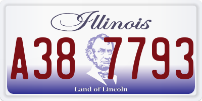 IL license plate A387793