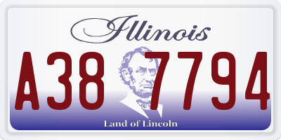 IL license plate A387794