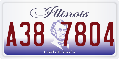 IL license plate A387804