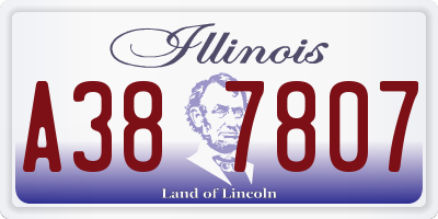 IL license plate A387807
