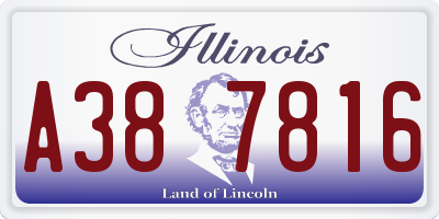 IL license plate A387816