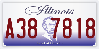 IL license plate A387818