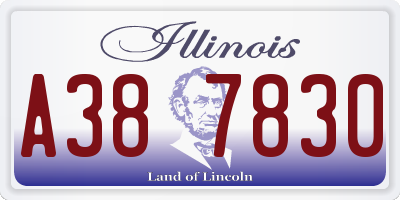 IL license plate A387830