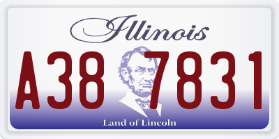 IL license plate A387831