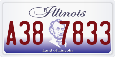 IL license plate A387833