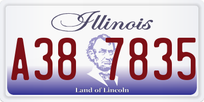 IL license plate A387835