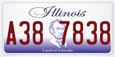 IL license plate A387838