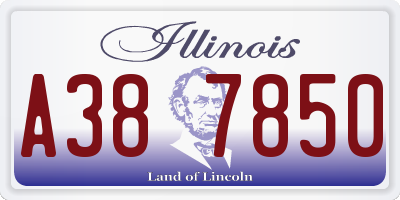 IL license plate A387850